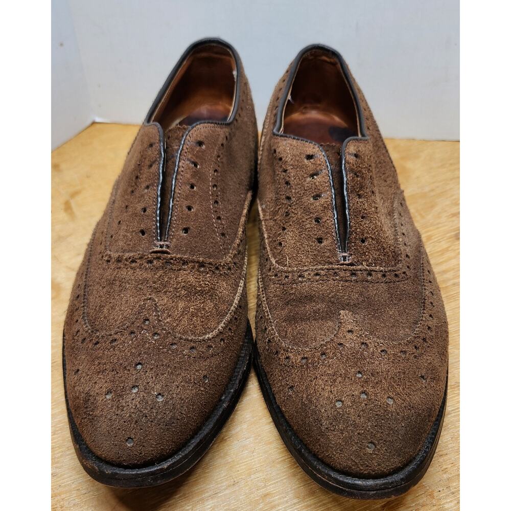 Alden Brown Suede Wingtip Oxford 9B/D Dress Shoes Made In USA